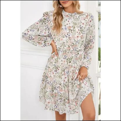 Vibrant Green Floral Dress: Twirl Into Trouble 😈 Needful Things / s Short Dresses