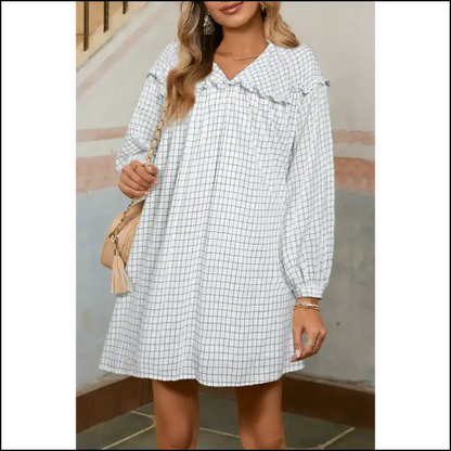 Charming White Plaid Dress: not to Cause Tan Lines (maybe) Stripe / s Short Dresses