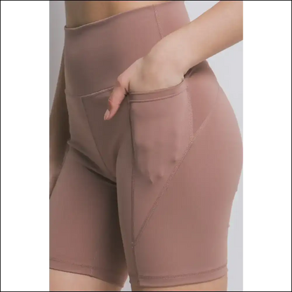Love Tree High Waist Seam Detail Active Shorts