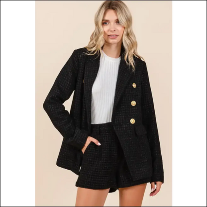 Tweed Chic Classic Shorts with Side Pockets