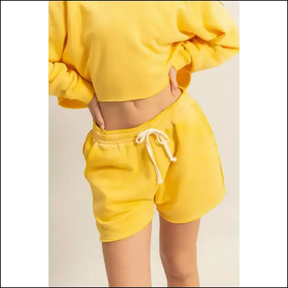 Hyfve Stylish Drawstring Shorts with Pockets Yellow / l