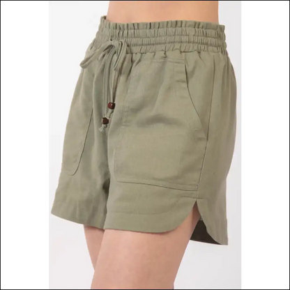 Eco-chic Drawstring Linen Shorts