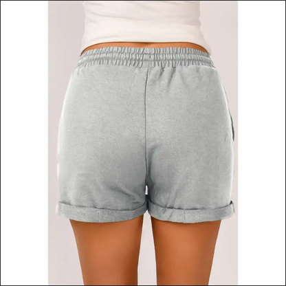 Chic Drawstring Waist Cuffed Shorts