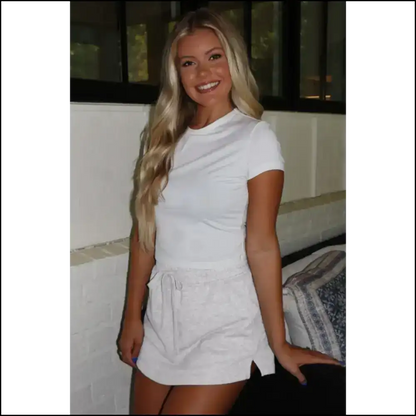 Light Grey French Terry Skort: Comfy & Ready for Anything! 😈 Needful Things - Shorts