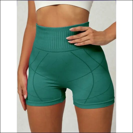 Chic High Waist Active Shorts for Women Teal / s