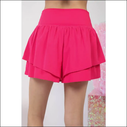 V-shaped High Waist Layered Active Shorts