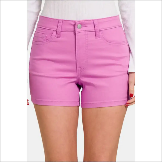 Chic High Waist Denim Shorts for Trendy Summer Vibes - Mauve / s
