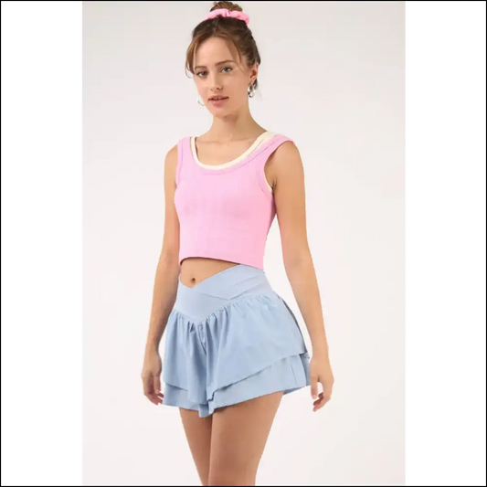 Very j V-shaped High Waist Layered Active Shorts - Light / l