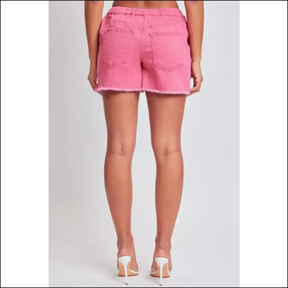 Ymi Drawstring Raw Hem Shorts - Trendy & Chic