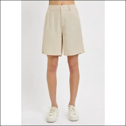 Risen High Rise Pleated Front Shorts