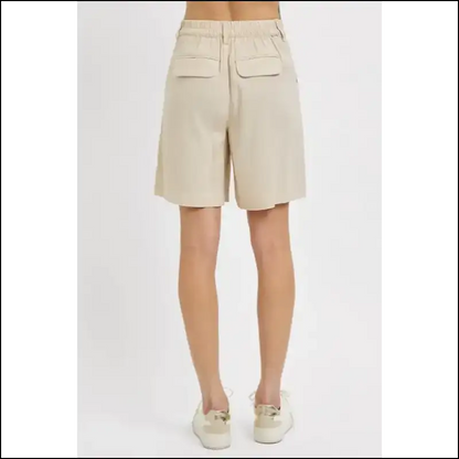 Risen High Rise Pleated Front Shorts