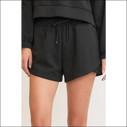 Umgee Plus Size Drawstring Sweat Shorts with Pockets
