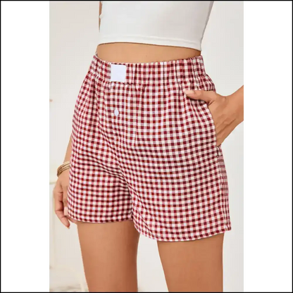 Red Vintage Plaid Shorts: Leg Day Darling! Needful Things 😉 Shorts
