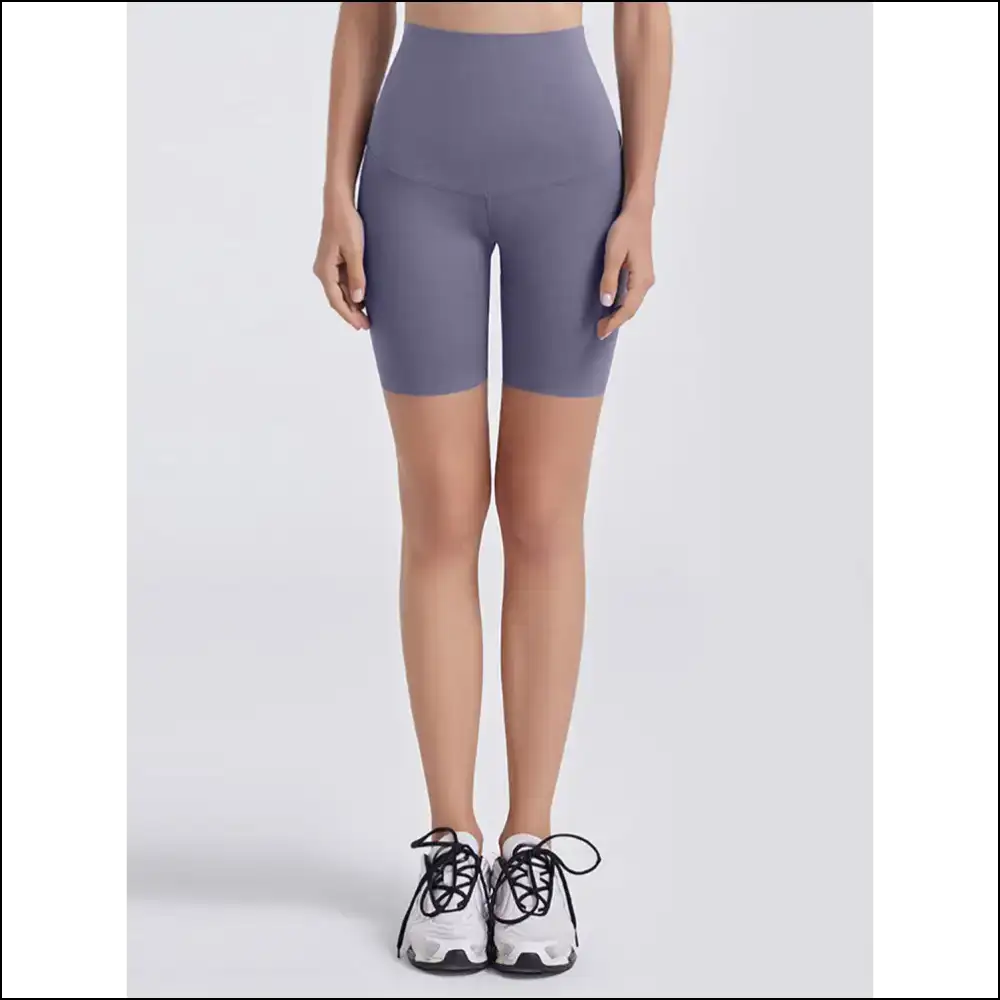 Chic Wide Waistband Sports Shorts for Women - Lavender / Xl