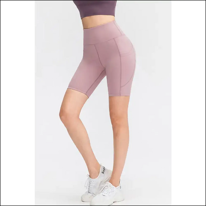 Chic Wide Waistband Sports Shorts with Pockets