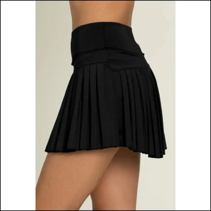 Black Pleated Yoga Skirt World Domination Outfit - Skirts