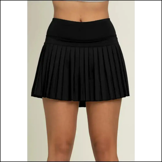 Black Pleated Yoga Skirt World Domination Outfit - s - Skirts