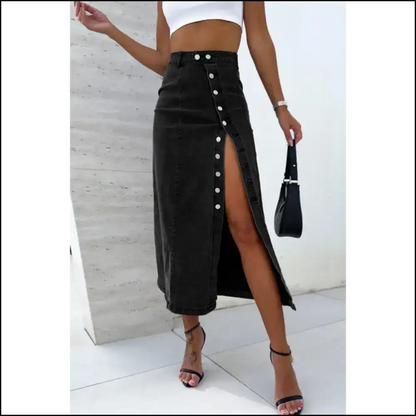 Black Button Fly Skirt: Strut your Stuff! 🖤 Needful Things - s - Skirts