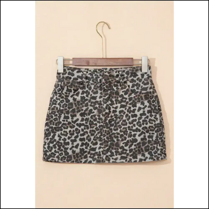 Khaki Gone Wild: Needful Things Leopard Print Denim Mini 🐆 Skirts