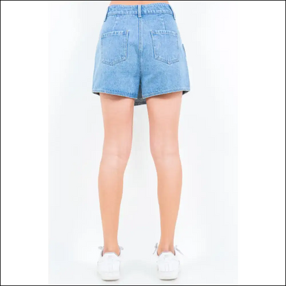American Bazi Cargo Pocket Denim Skort - Skorts