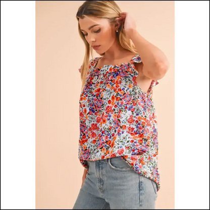 Rose Red Boho Floral: Needful Things’ Sleeveless Shirt 🔥 Adventure Awaits! - Shirts
