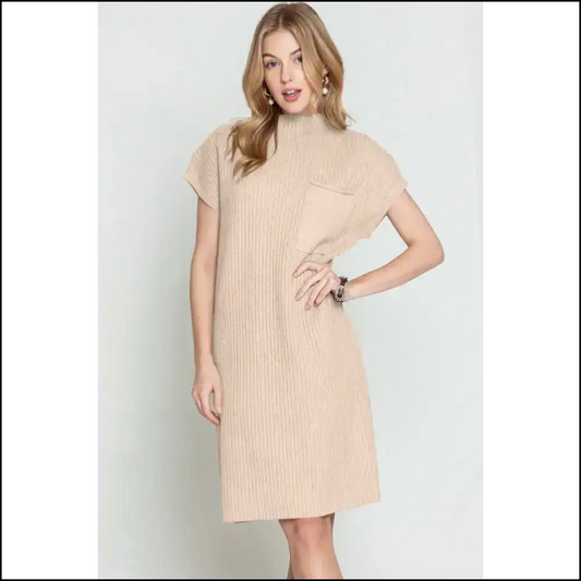 Oatmeal: your Ribbed Knit Sweater Dress Dreams 😈 Needful Things - s - Dresses