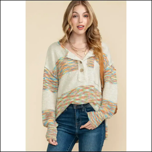 Chic Multicolor Drop Shoulder Sweater: Finally Fashion! 😂 Needful Things - s - Sweaters