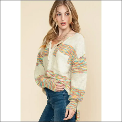 Chic Multicolor Drop Shoulder Sweater: Finally Fashion! 😂 Needful Things - Sweaters