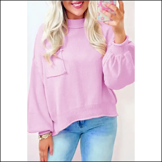 Needful Things: Bishop Sleeve Knit Sweater - so Pink it Hurts (in a Good Way!) 😉 - s - Sweaters