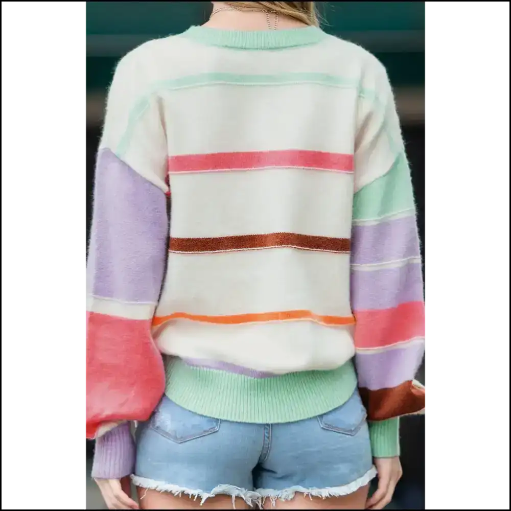 Multicolor Striped Sweater: so Vibrant It’s Practically Illegal 😜 Needful Things - Sweaters
