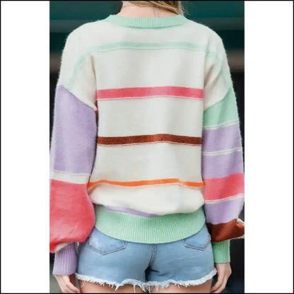 Multicolor Striped Sweater: so Vibrant It’s Practically Illegal 😜 Needful Things - Sweaters