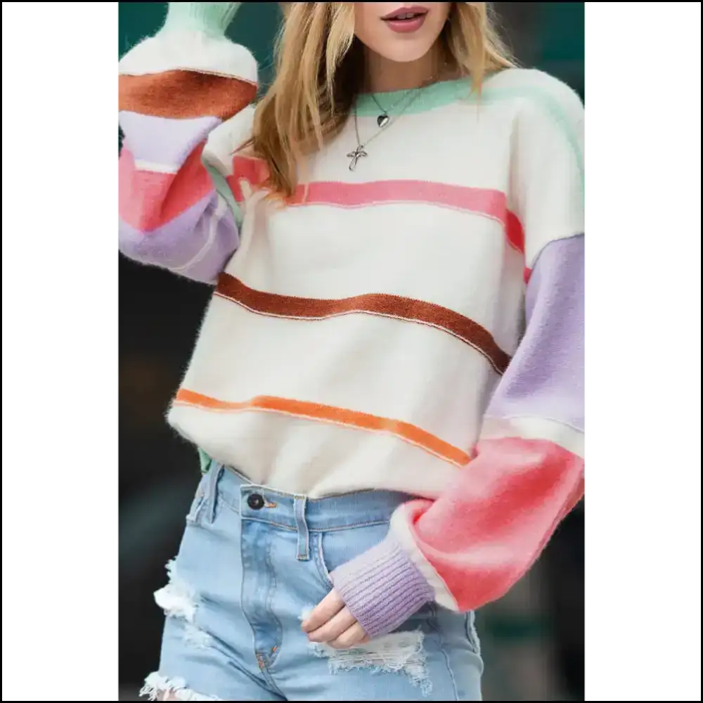 Multicolor Striped Sweater: so Vibrant It’s Practically Illegal 😜 Needful Things - Sweaters