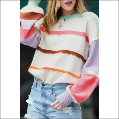 Multicolor Striped Sweater: so Vibrant It’s Practically Illegal 😜 Needful Things - Sweaters