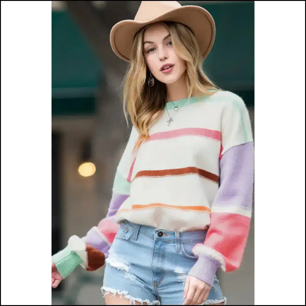Multicolor Striped Sweater: so Vibrant It’s Practically Illegal 😜 Needful Things - Sweaters