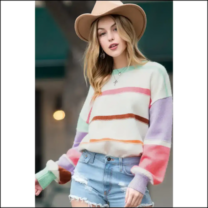 Multicolor Striped Sweater: so Vibrant It’s Practically Illegal 😜 Needful Things - Sweaters