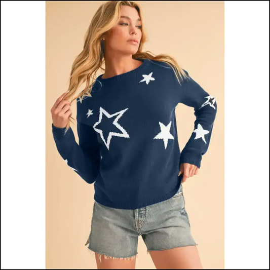 Sail Blue Star Sweater: Cozy Looks Stellar! 🌠 Needful Things - s - Sweaters