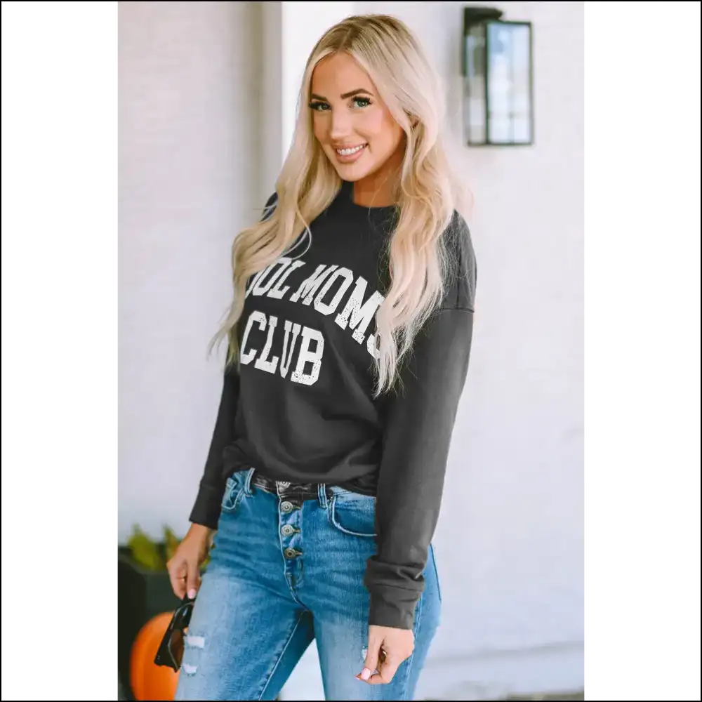Cool Mom Club Round Neck Sweatshirt - Sweatshirts & Hoodies