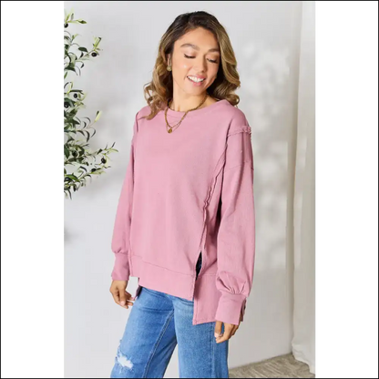 Culture Code Exposed Seam Slit Top - Sweatshirts & Hoodies