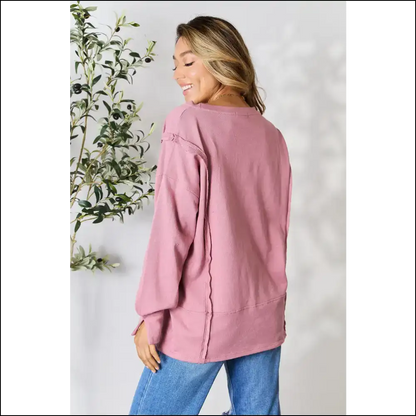 Culture Code Exposed Seam Slit Top - Sweatshirts & Hoodies