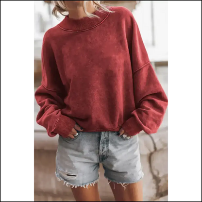 Blue Drop Shoulder Chic: so Comfy Youll Never Leave. 💙 - Ruby / s - Sweatshirts & Hoodies