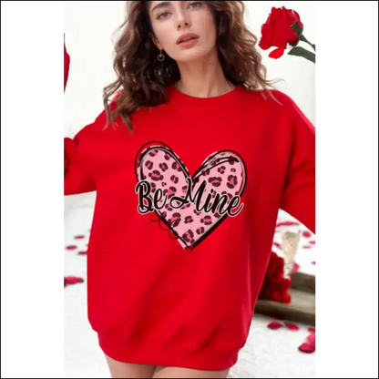 Be Mine Heart Long Sleeve Sweatshirt - Sweatshirts & Hoodies