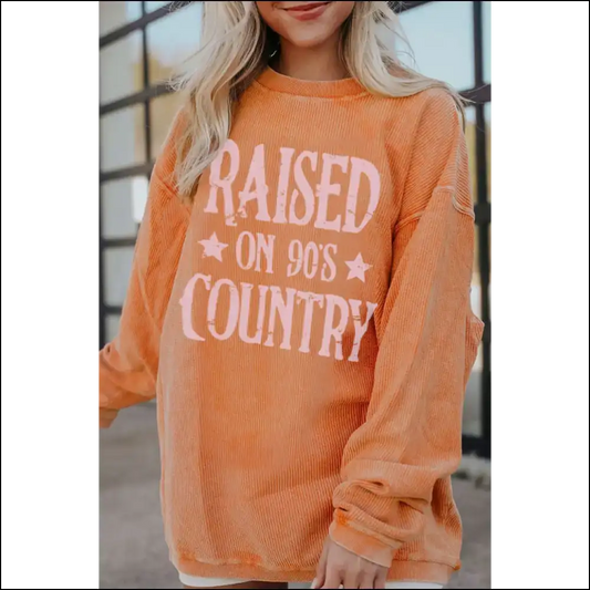 Chic Letter Graphic Round Neck Sweatshirt - Bronze / s - Sweatshirts & Hoodies
