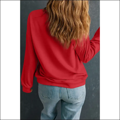 Letter Graphic Round Neck Long Sleeve Sweatshirt - Sweatshirts & Hoodies