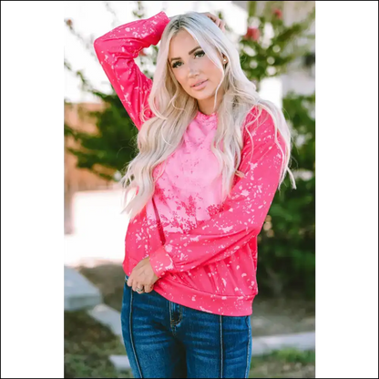 Vibrant Tie-dye Long Sleeve Pullover Sweatshirt - Sweatshirts & Hoodies