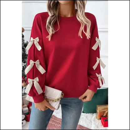 Myosotis Sweet Bowknot: so Cute It’s Criminal! 🎀 Needful Things - Fiery Red / s - Sweatshirts & Hoodies