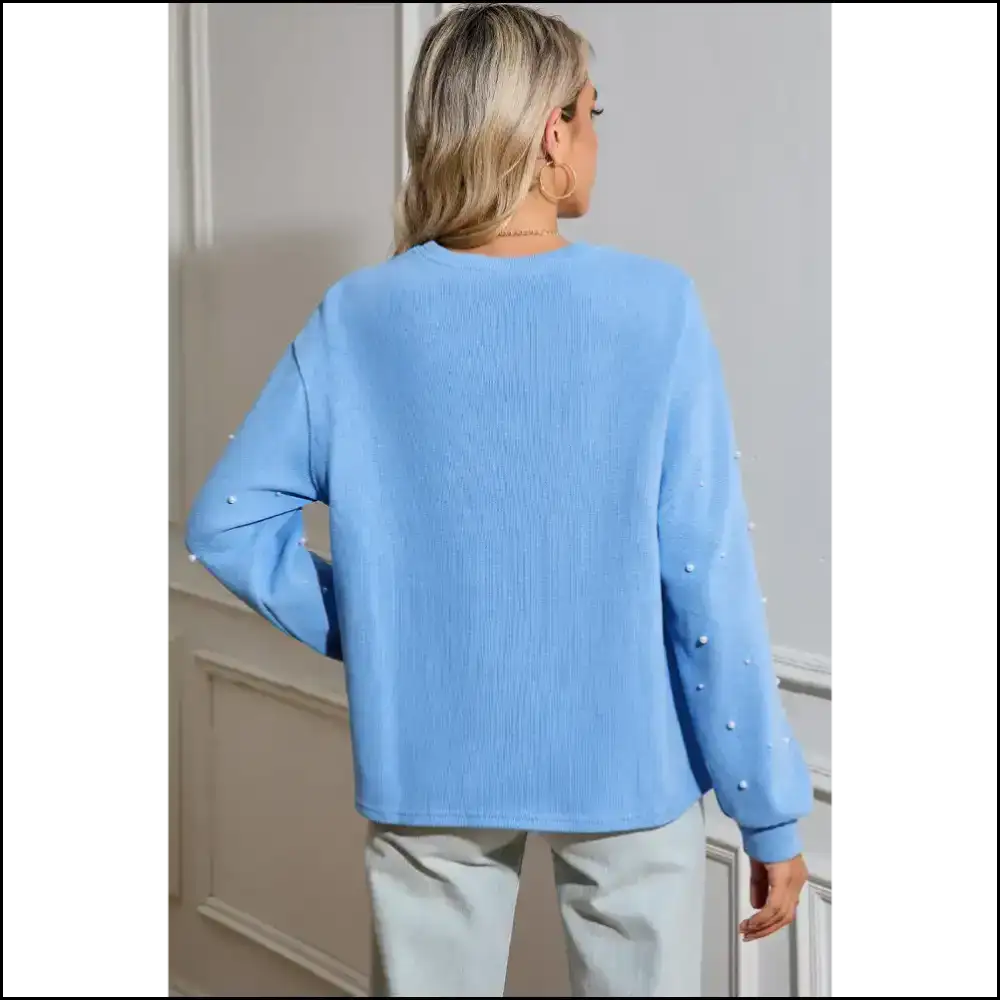 Myosotis Pearl Sleeves Ribbed Pullover: Finally a Sweatshirt that Gets You. 💀✨ - Sweatshirts & Hoodies