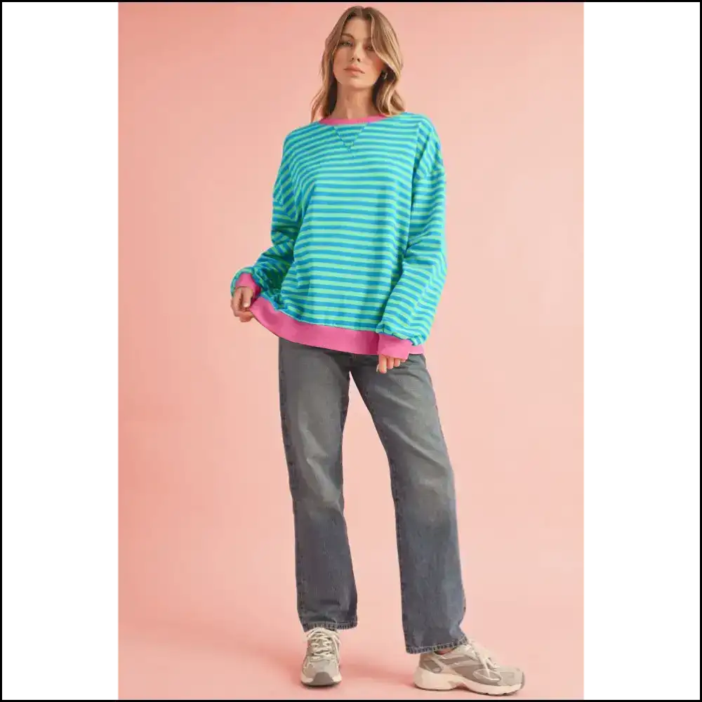 Sky Blue Stripe Pullover: Comfy and Stylish (finally!) - Sweatshirts & Hoodies
