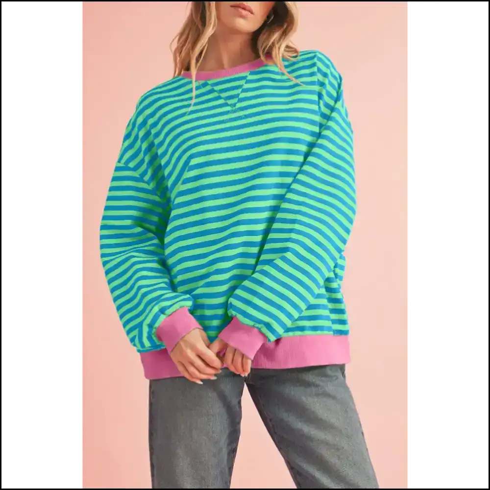 Sky Blue Stripe Pullover: Comfy and Stylish (finally!) - s - Sweatshirts & Hoodies