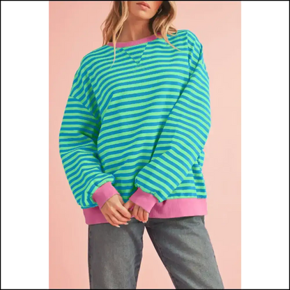 Sky Blue Stripe Pullover: Comfy and Stylish (finally!) - s - Sweatshirts & Hoodies