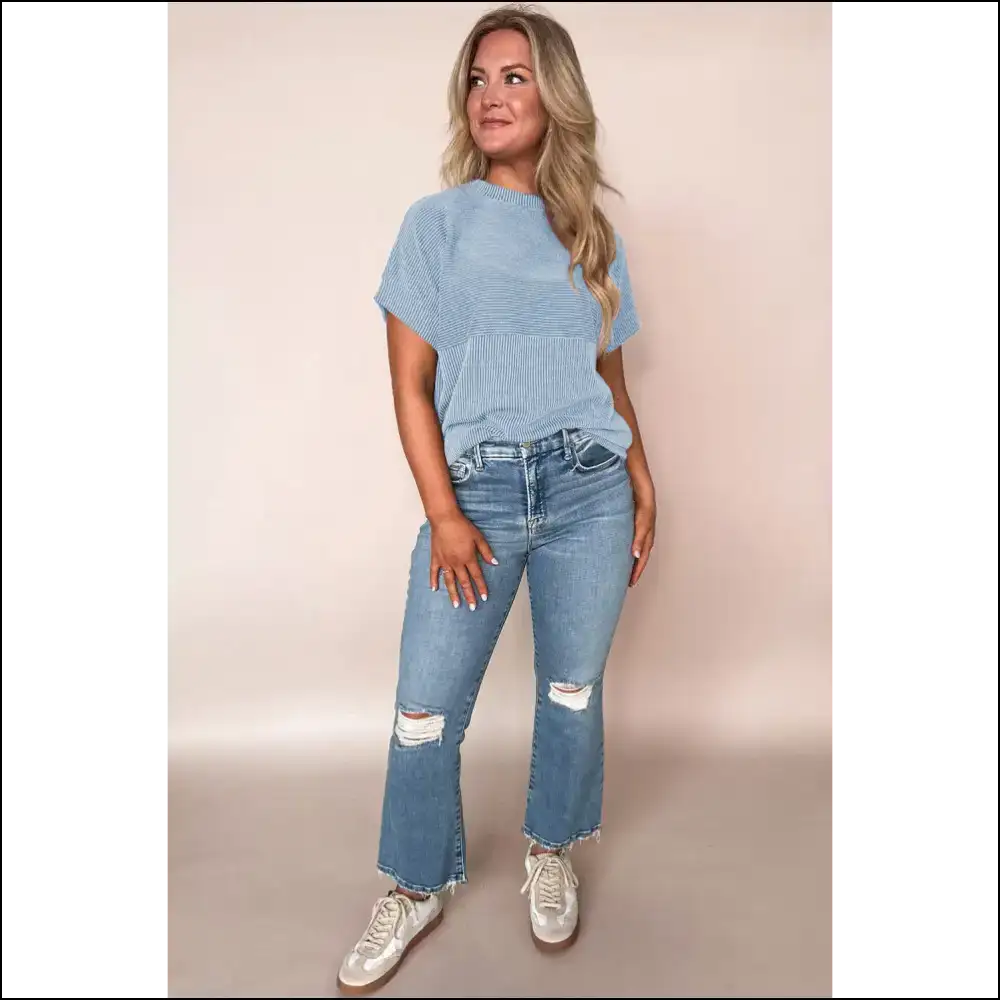 Myosotis Mock Neck T-shirt: Chic & Effortless Style - t Shirts